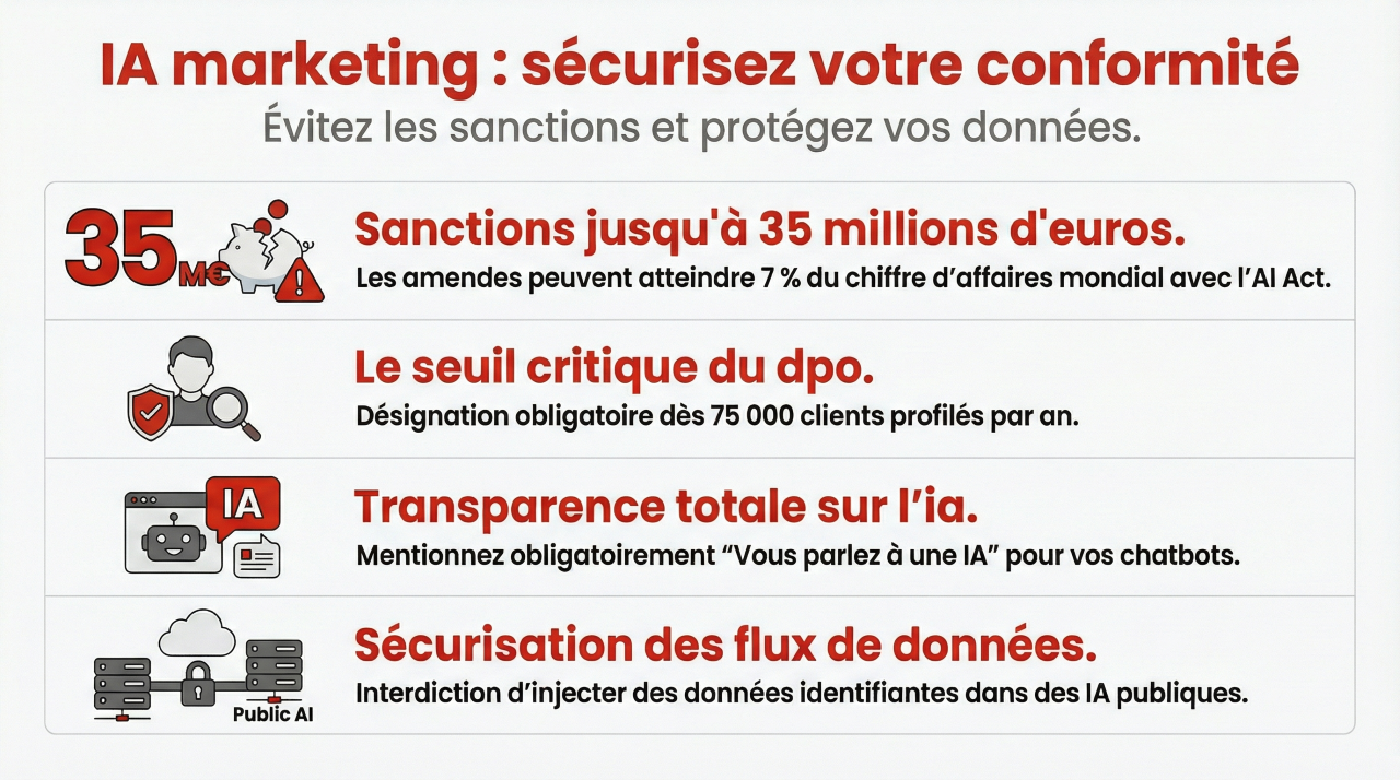 IA marketing, données clients et RGPD.