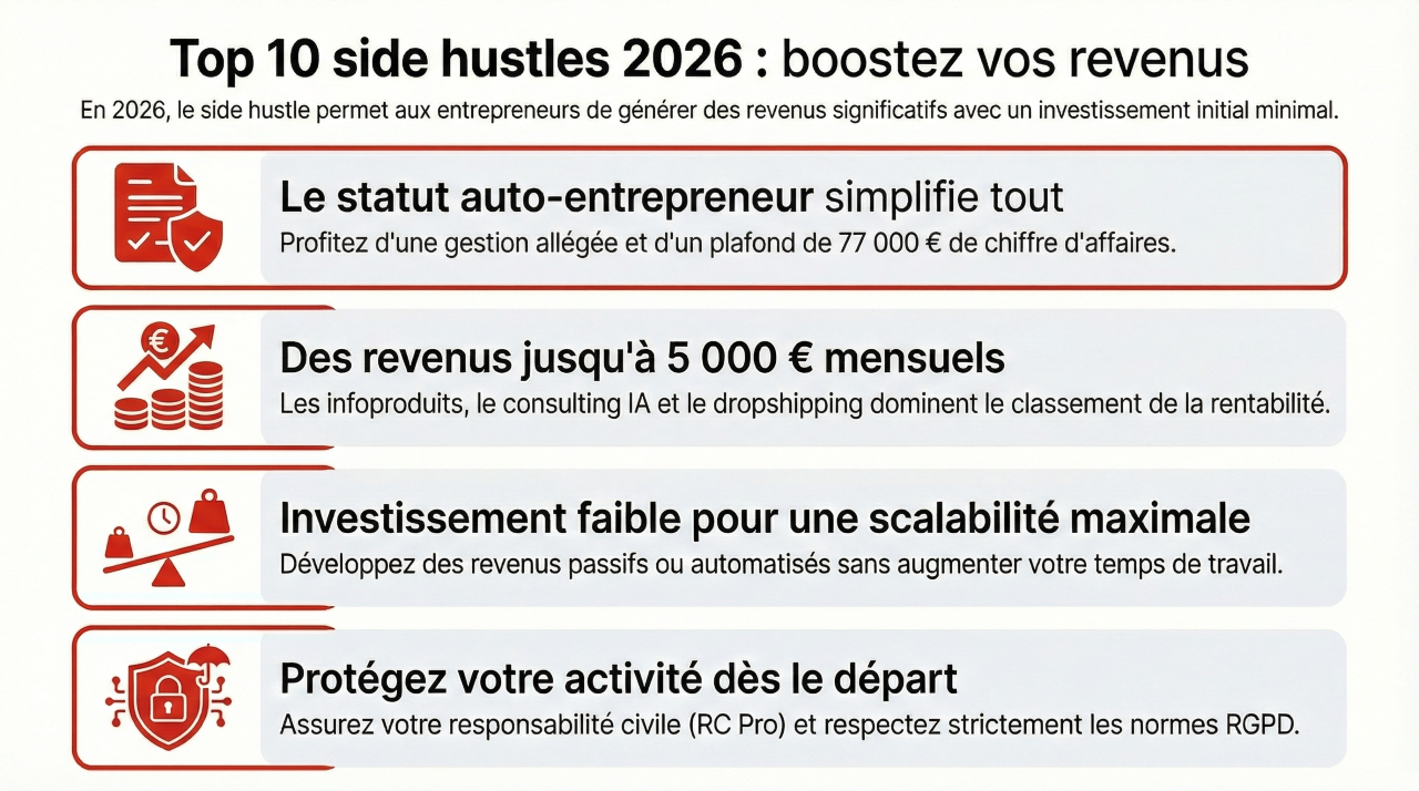 Top 10 side hustles 2026.