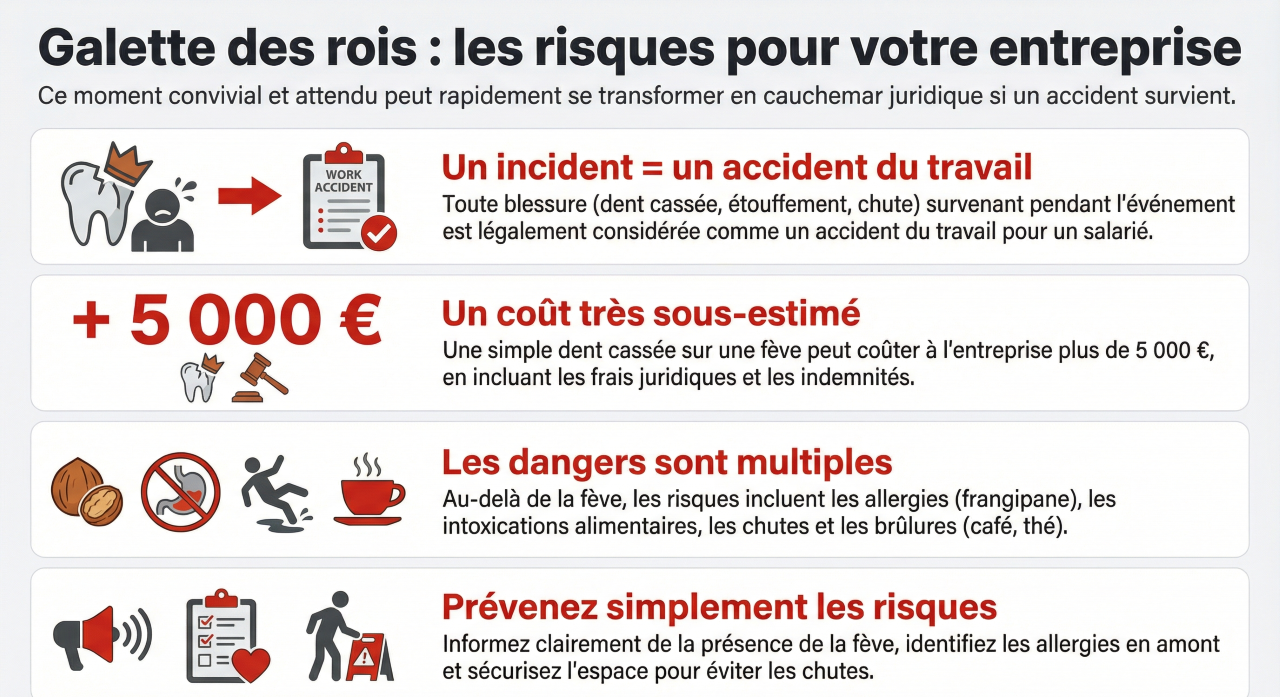 Galette des rois : accidents, risques et responsabilité civile employeur