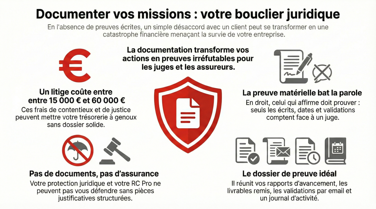 Documenter ses missions pour se protéger contre les litiges client.