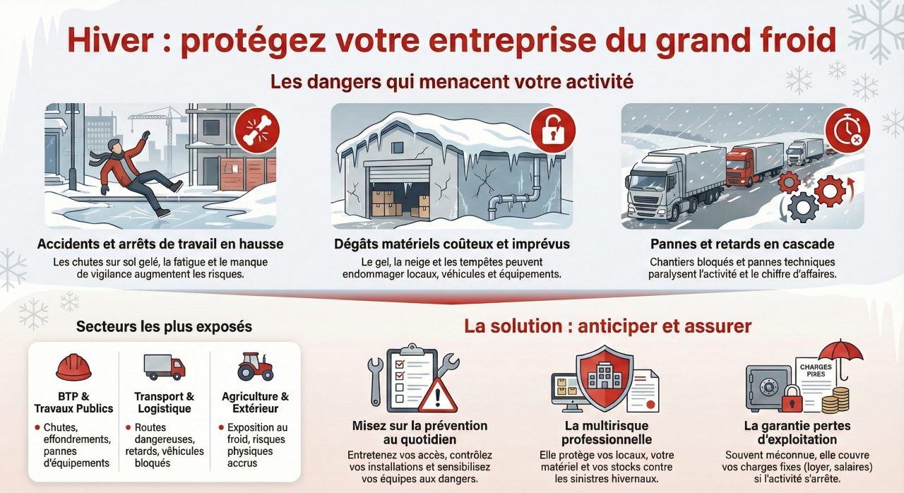 Risques hivernaux des entreprises.