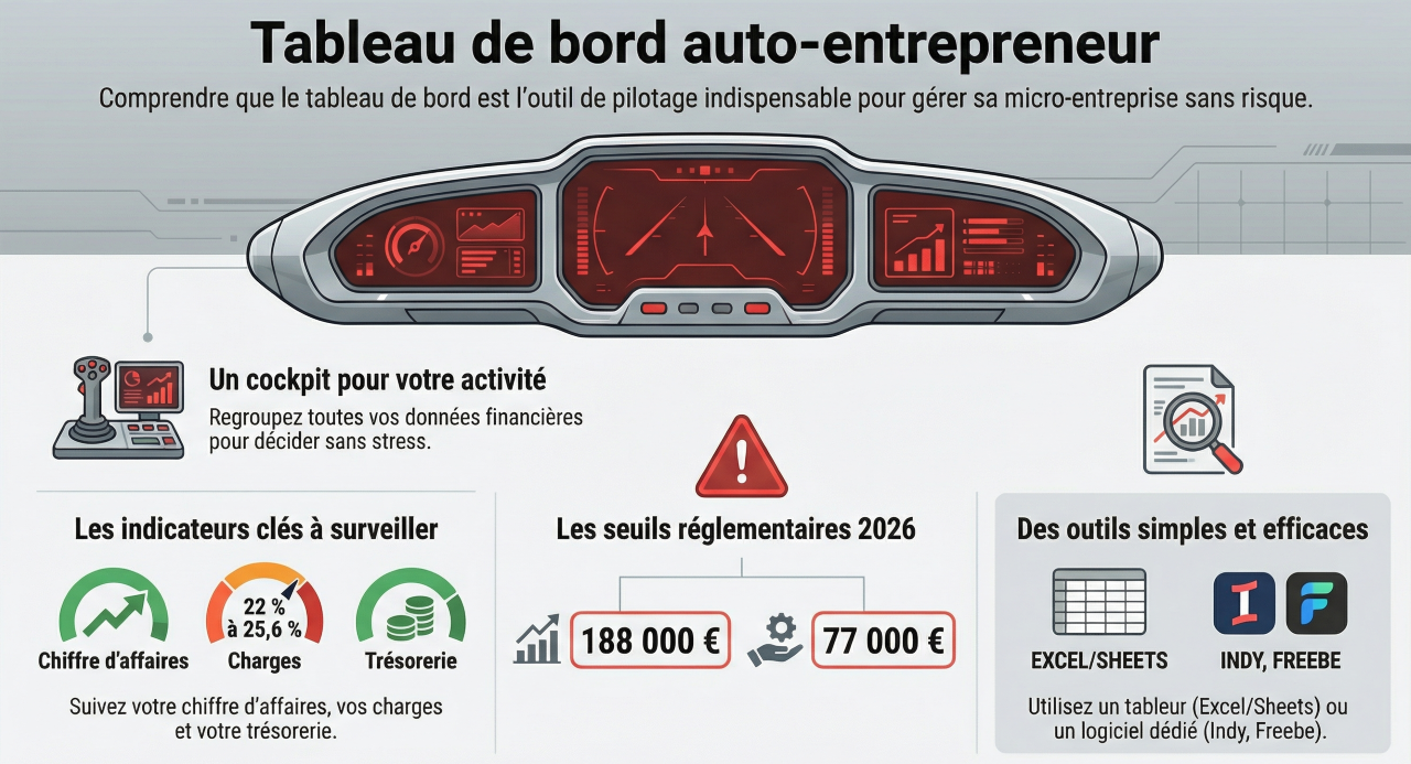 Tableau de bord de l'auto-entrepreneur.