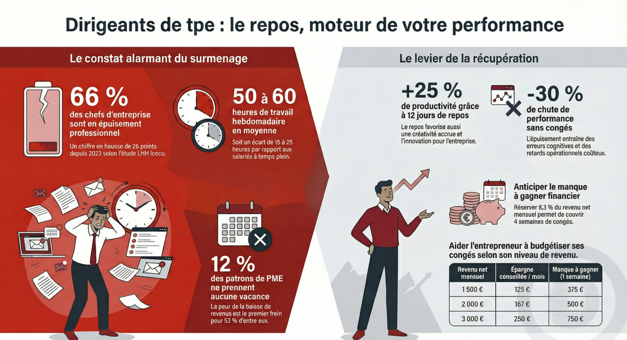 Dirigeants, chiffre d'affaires et vacances.